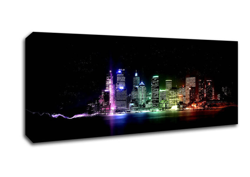 Picture of City Of Lights Panoramic Canvas Wall Art