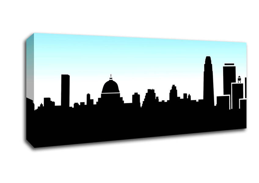 Picture of City Skyline Silhouette Panoramic Canvas Wall Art