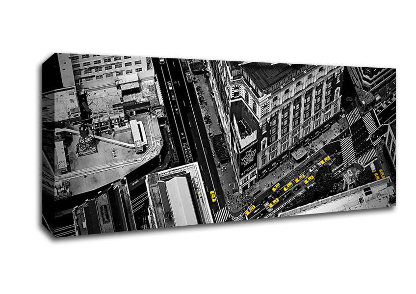 Picture of New York City Streets From Above Panoramic Canvas Wall Art