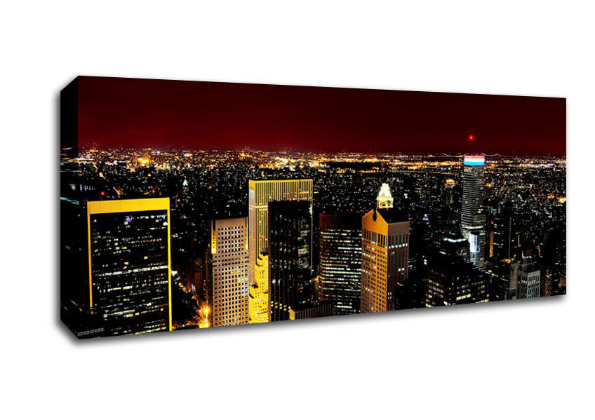 Picture of City That Never Sleeps Panoramic Canvas Wall Art