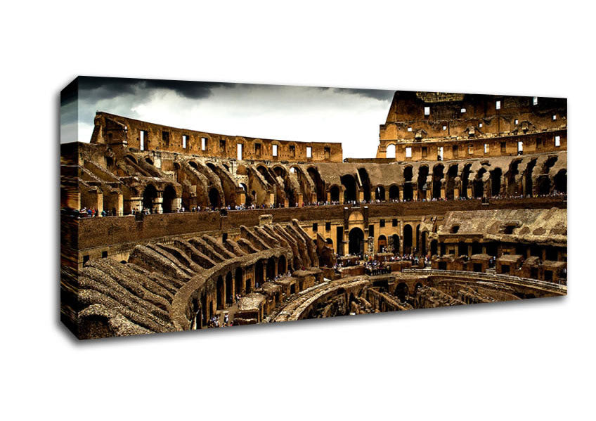 Picture of Cloudy Colosseum Panoramic Canvas Wall Art