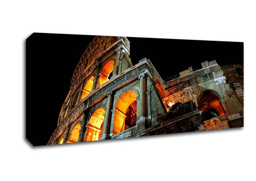 Picture of Colosseum At Night Panoramic Canvas Wall Art