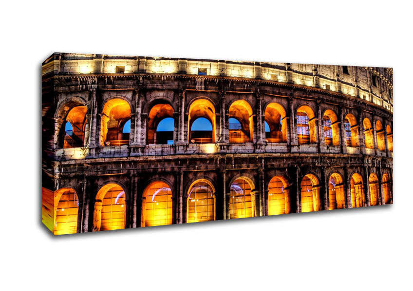 Picture of Colosseum Night Lights Panoramic Canvas Wall Art