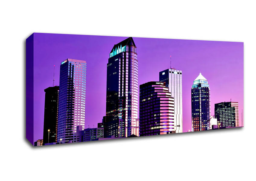 Picture of Detroit Skyline Panoramic Canvas Wall Art