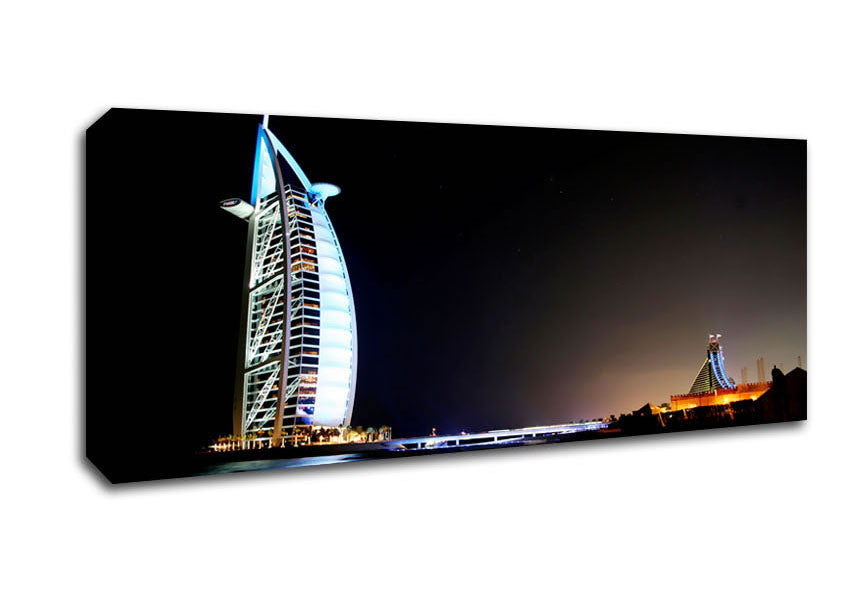 Picture of Dubai Ocean Nights Panoramic Canvas Wall Art