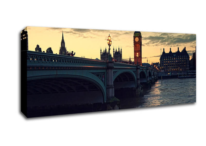 Picture of London At Dusk Panoramic Canvas Wall Art