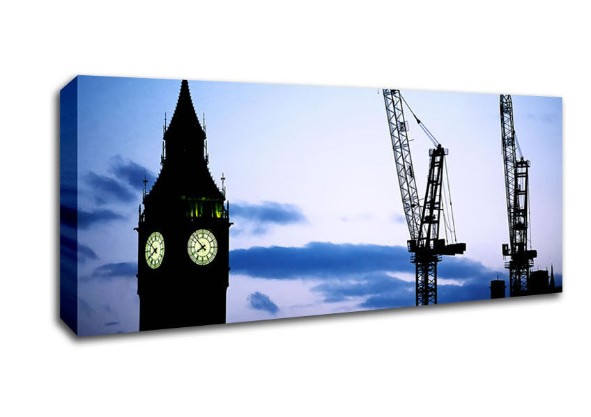 Picture of London Big Ben Lilac Night Skys Panoramic Canvas Wall Art