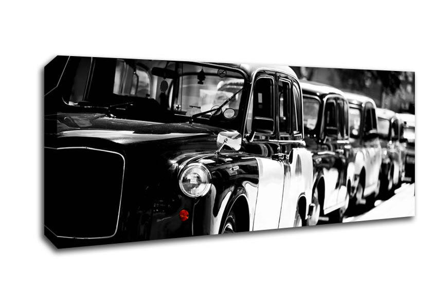Picture of London Black Cabs Panoramic Canvas Wall Art