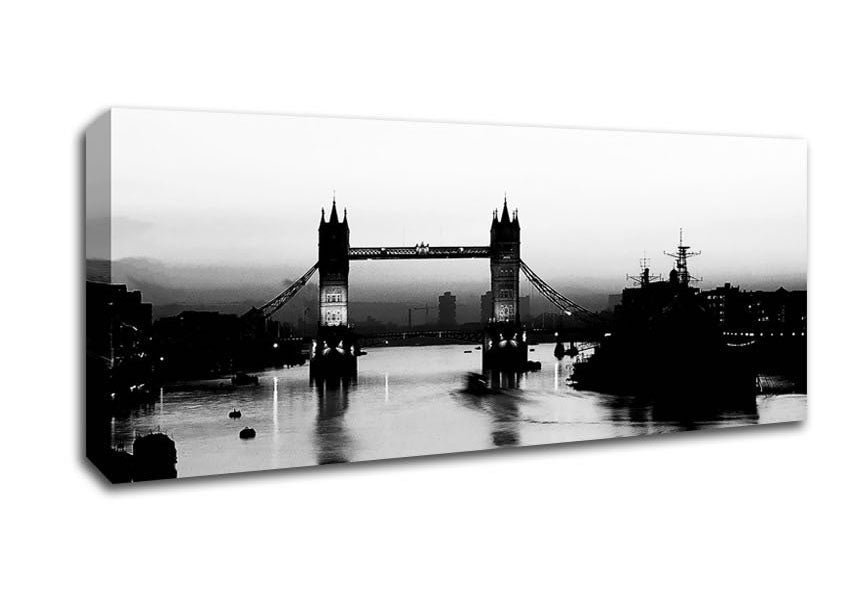 Picture of London Bridge B n W Panoramic Canvas Wall Art