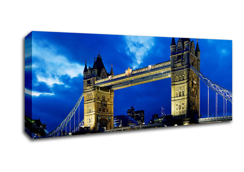 Picture of London Bridge Blue Evening Skys Panoramic Canvas Wall Art