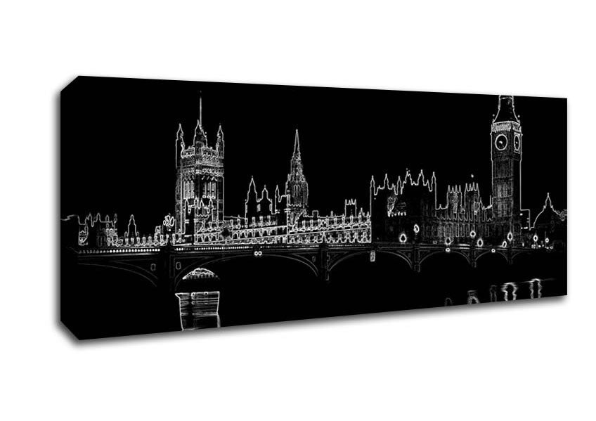 Picture of London Houses Of Parliment Panoramic Canvas Wall Art
