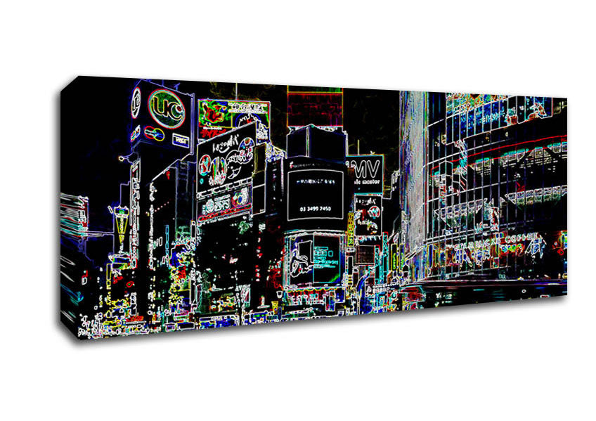 Picture of London Night Life Panoramic Canvas Wall Art