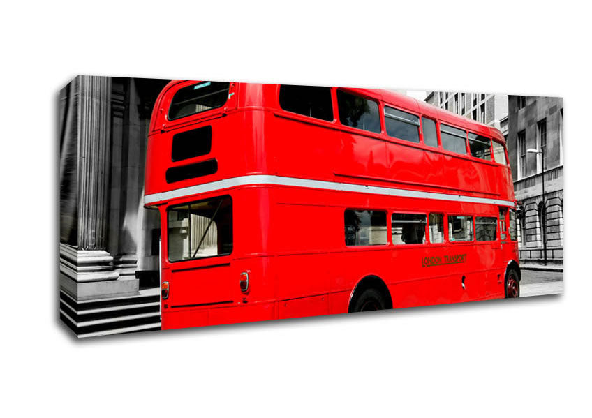 Picture of London Red Double Decker Bus Panoramic Canvas Wall Art