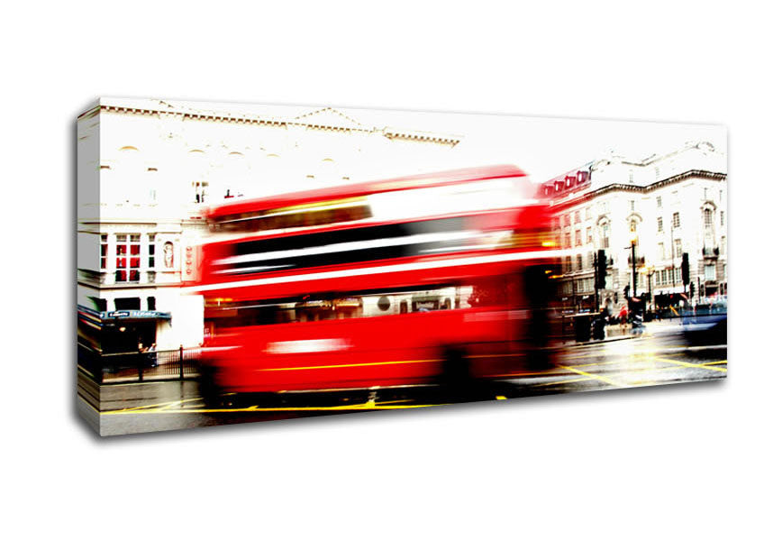 Picture of London Retro Red Bus Panoramic Canvas Wall Art