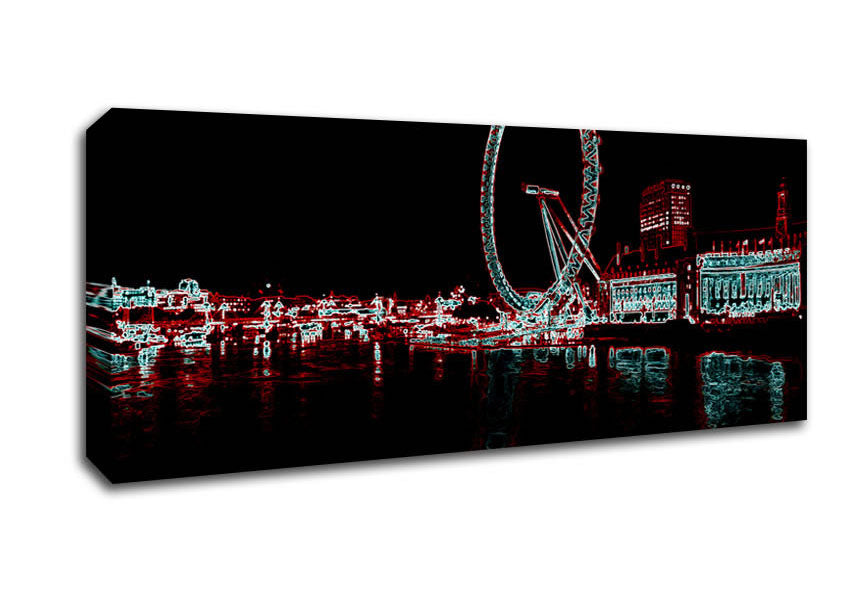 Picture of London Thames London Eye Panoramic Canvas Wall Art