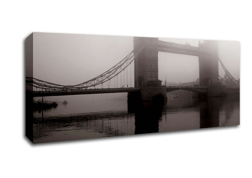 Picture of London Tower Bridge Mist Panoramic Canvas Wall Art