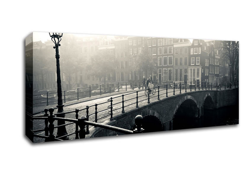 Picture of Misty Amsterdam Panoramic Canvas Wall Art