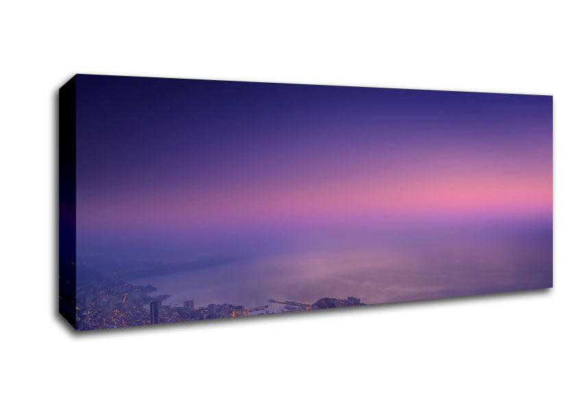 Picture of Monte Carlo Monaco Mist Panoramic Canvas Wall Art