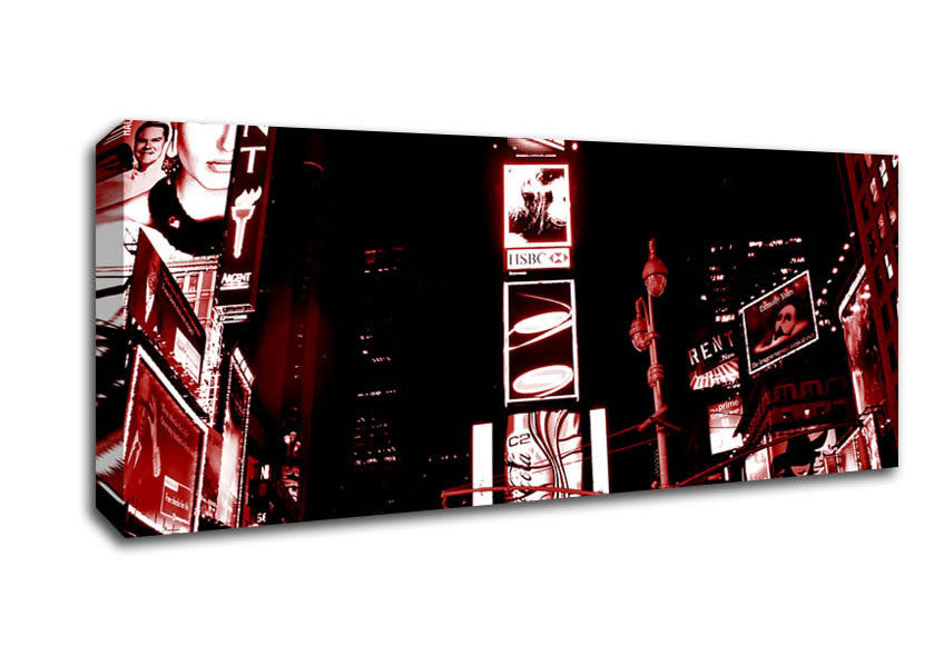 Picture of New York 5Th Avenue Red Panoramic Canvas Wall Art