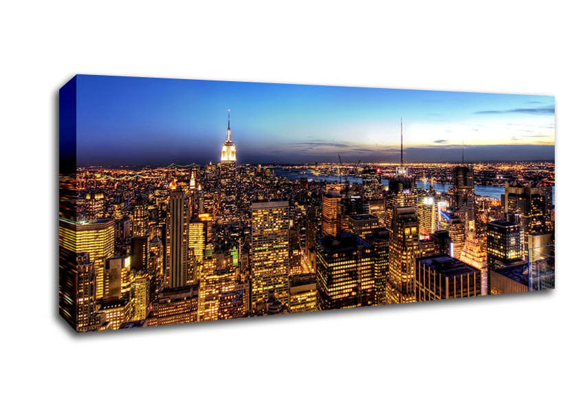 Picture of New York At Dusk Panoramic Canvas Wall Art
