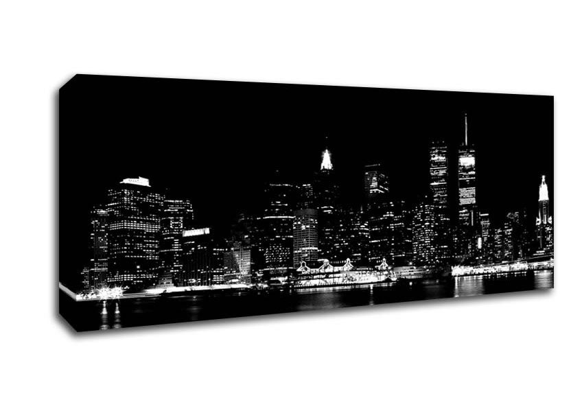 Picture of New York Black Nights Panoramic Canvas Wall Art