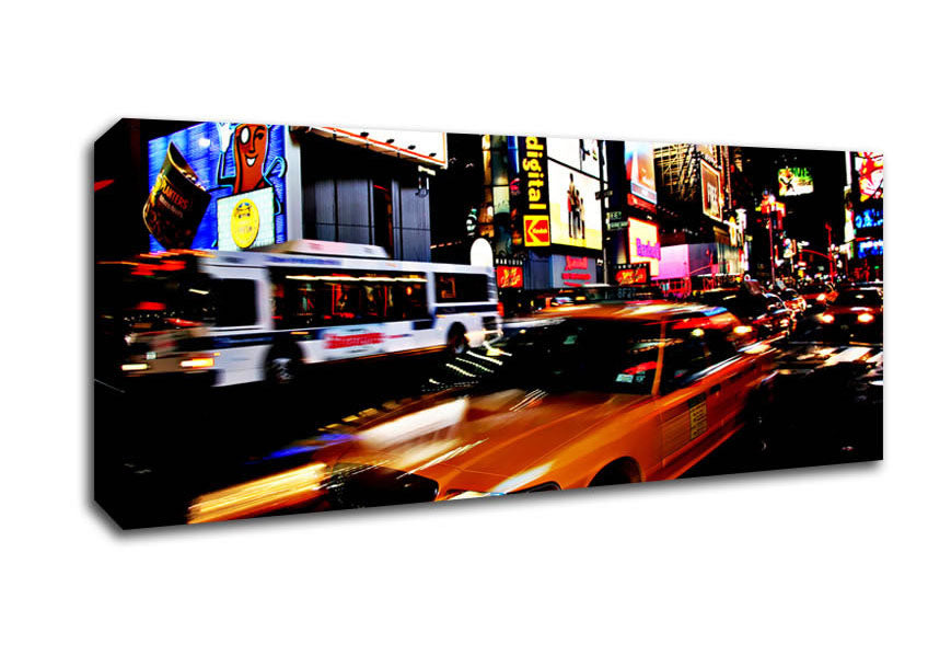 Picture of New York Broadway Cabs Panoramic Canvas Wall Art