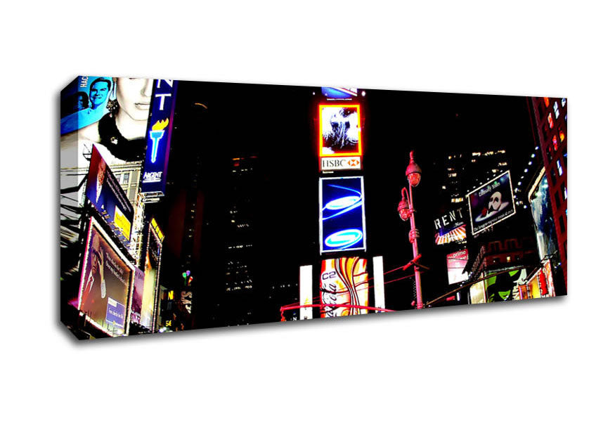 Picture of New York Broadway Night Lights Panoramic Canvas Wall Art