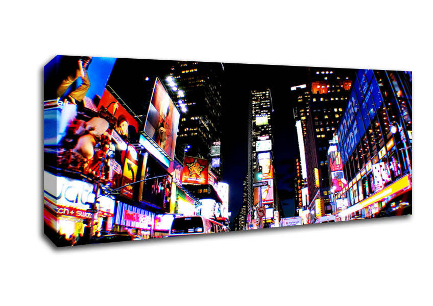 Picture of New York Broadway Yellow Cabs Panoramic Canvas Wall Art