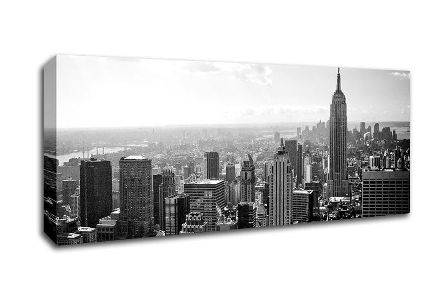Picture of New York City Skyscrapers B n W Panoramic Canvas Wall Art