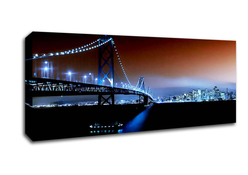 Picture of New York City Brooklyn Bridge City Skyline Panoramic Canvas Wall Art