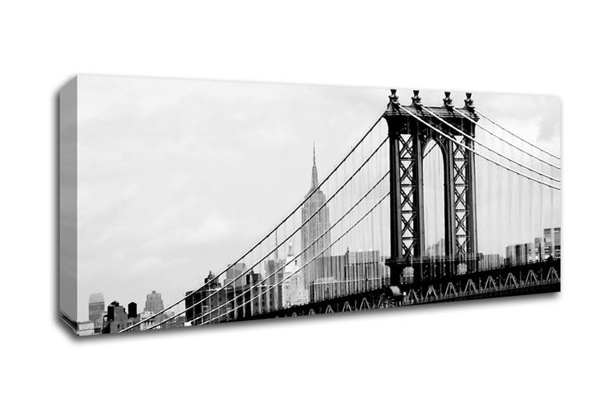Picture of New York City Empire State Building Afar Panoramic Canvas Wall Art