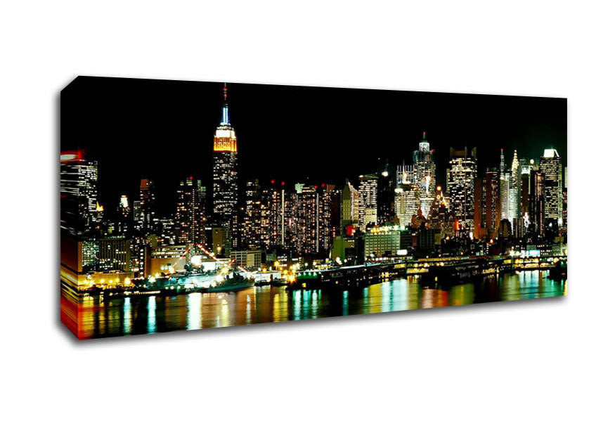 Picture of New York City Glow Panoramic Canvas Wall Art