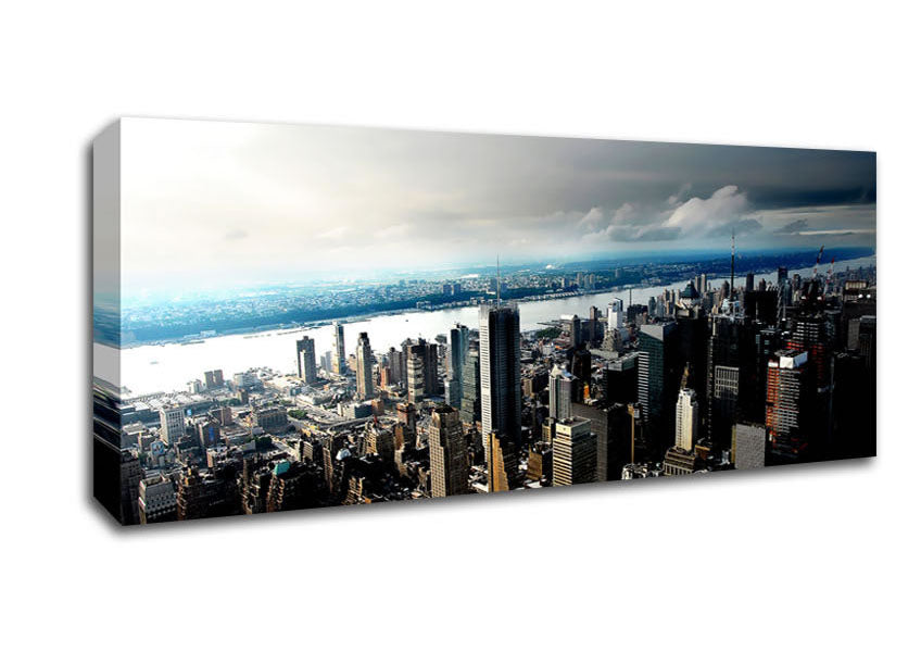 Picture of New York City Hudson River Panoramic Canvas Wall Art