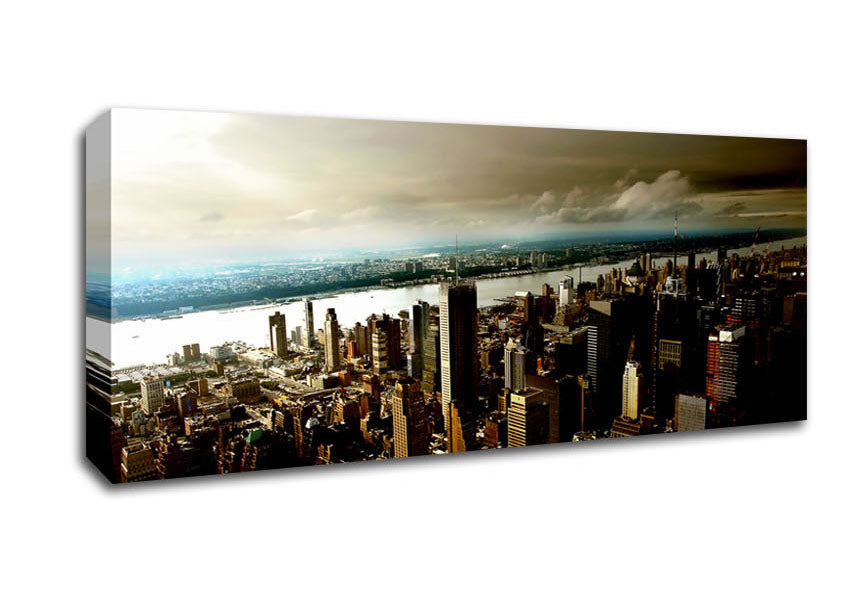 Picture of New York City Island Waters Panoramic Canvas Wall Art