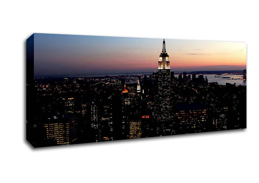 Picture of New York City Morning Glow Panoramic Canvas Wall Art