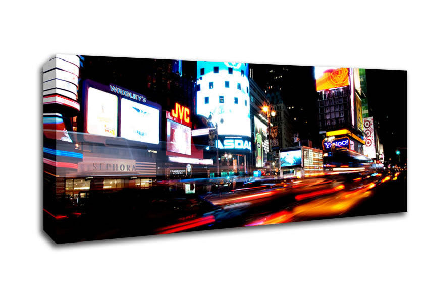 Picture of New York City Night Lights Panoramic Canvas Wall Art