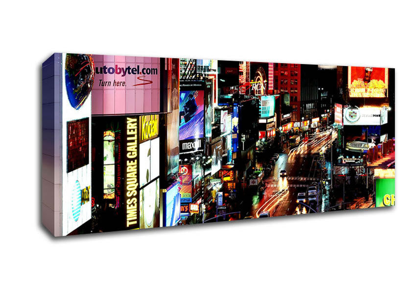 Picture of New York City Times Square Lights Panoramic Canvas Wall Art