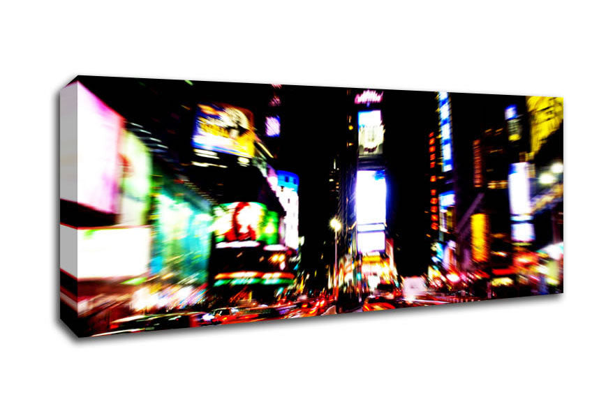 Picture of New York City Yellow Cab Traffic Jam Panoramic Canvas Wall Art