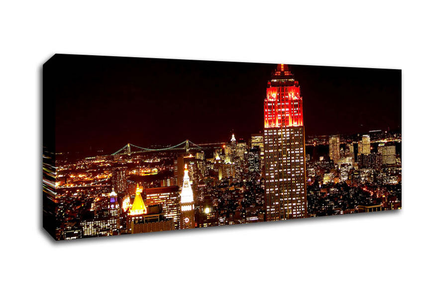 Picture of New York Empire State Red Top Panoramic Canvas Wall Art