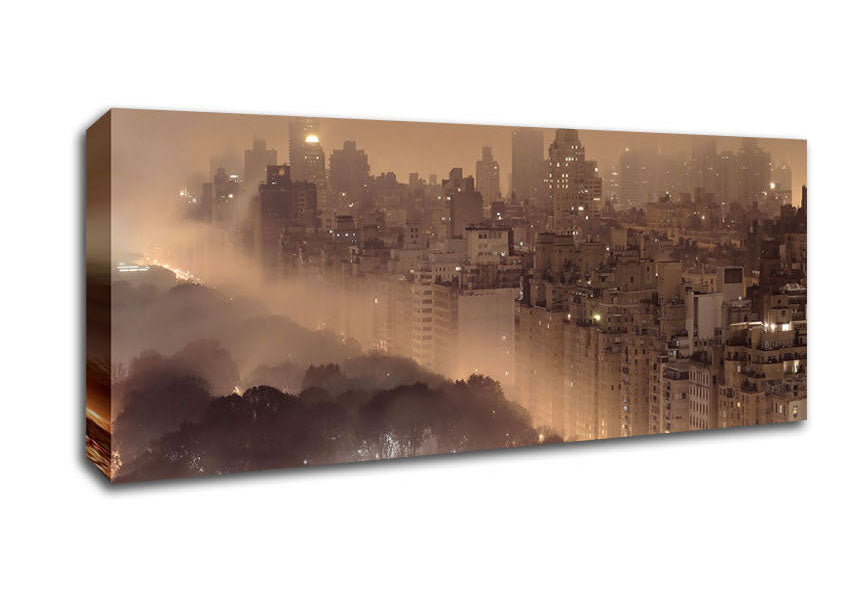 Picture of New York Fog Panoramic Canvas Wall Art