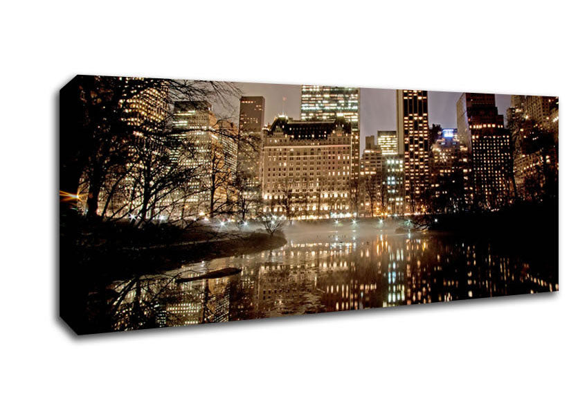 Picture of New York Lights Panoramic Canvas Wall Art