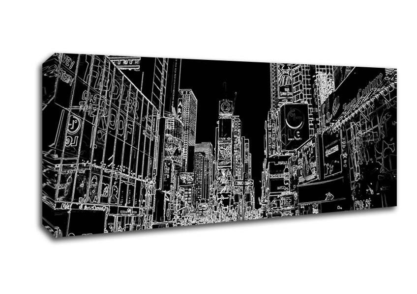 Picture of New York Street Taxi Psychedelic Panoramic Canvas Wall Art