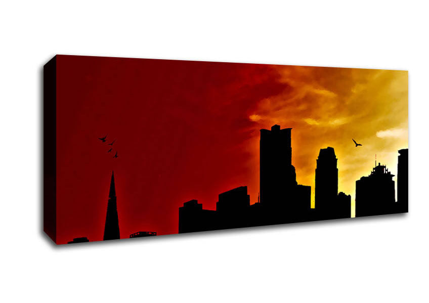 Picture of Orange City Sky Panoramic Canvas Wall Art