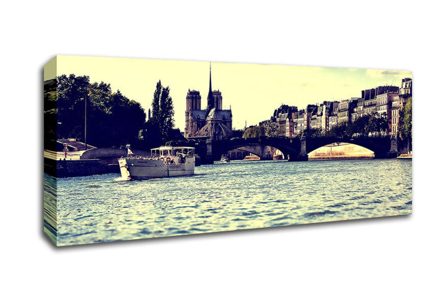 Picture of Paris On The Water Panoramic Canvas Wall Art