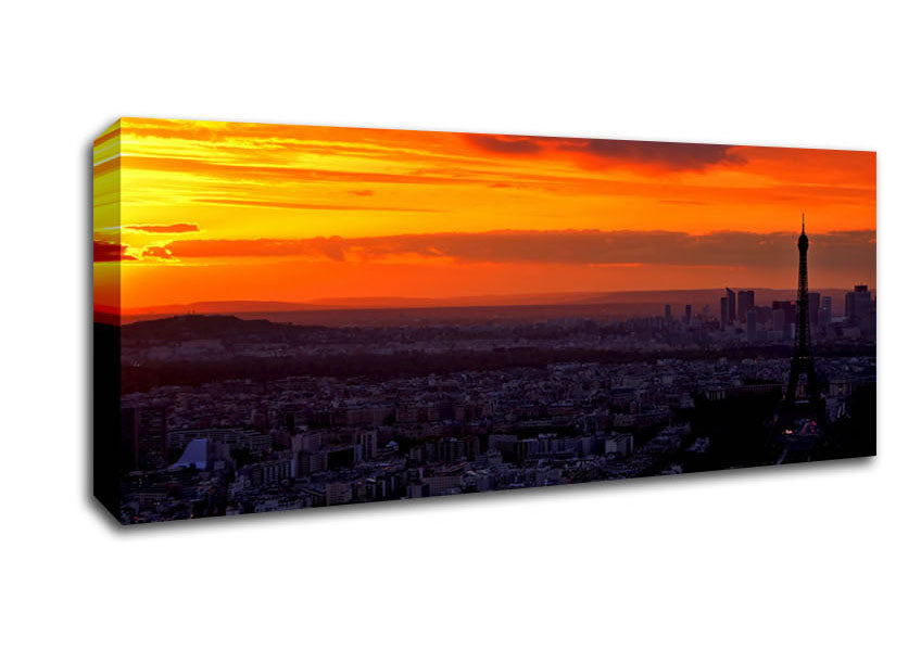 Picture of Paris At Dawn Panoramic Canvas Wall Art