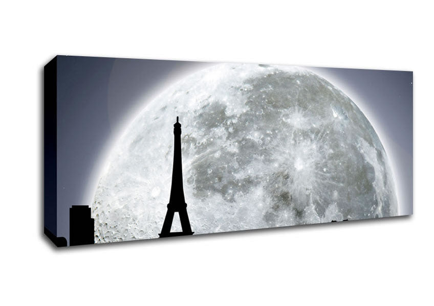 Picture of Paris By Moonlight Panoramic Canvas Wall Art