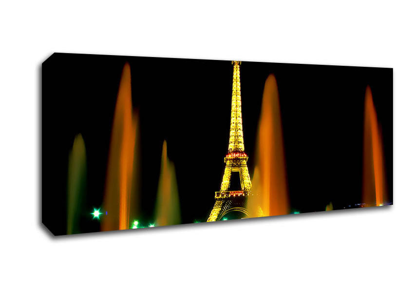 Picture of Paris Eiffel Tower Falls Panoramic Canvas Wall Art