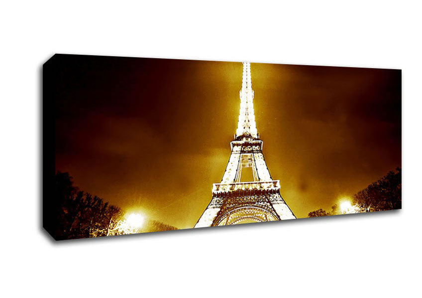 Picture of Paris Eiffel Tower Retro Panoramic Canvas Wall Art