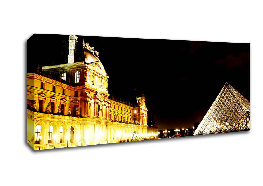 Picture of Paris Louvre Lights Panoramic Canvas Wall Art