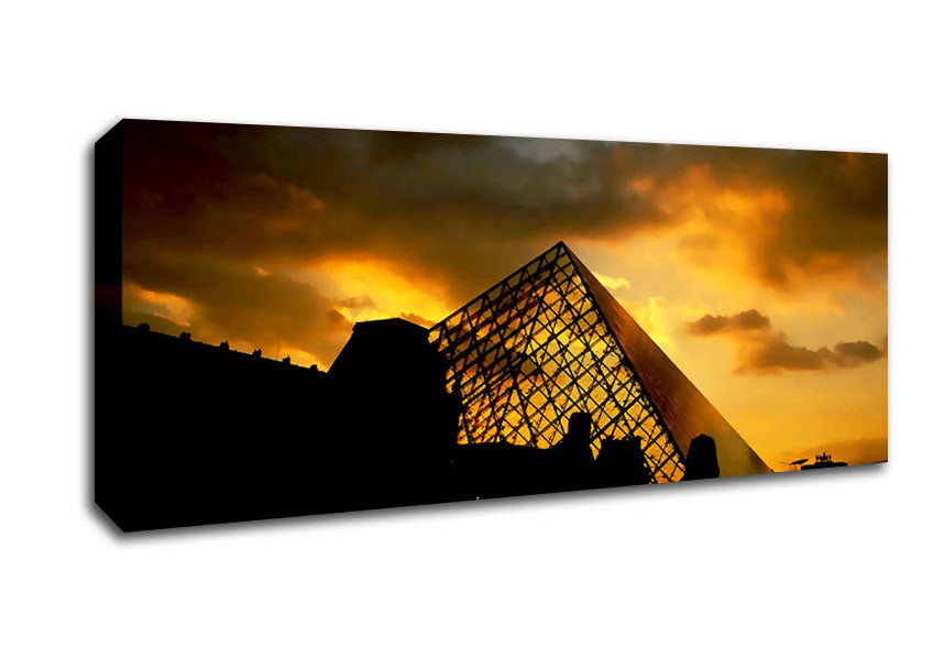 Picture of Paris Louvre Pyramid At First Light Panoramic Canvas Wall Art